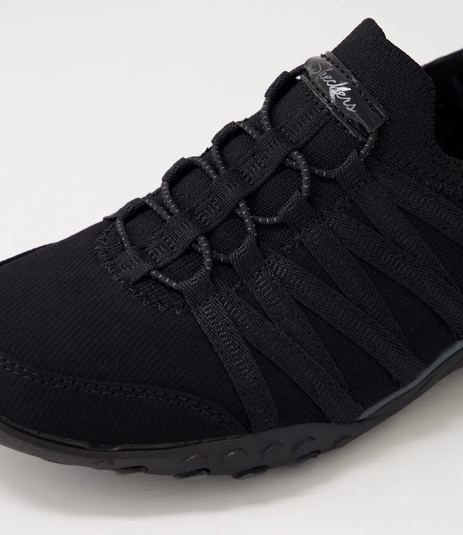 SKECHERS Breathe Black Textile Sneakers