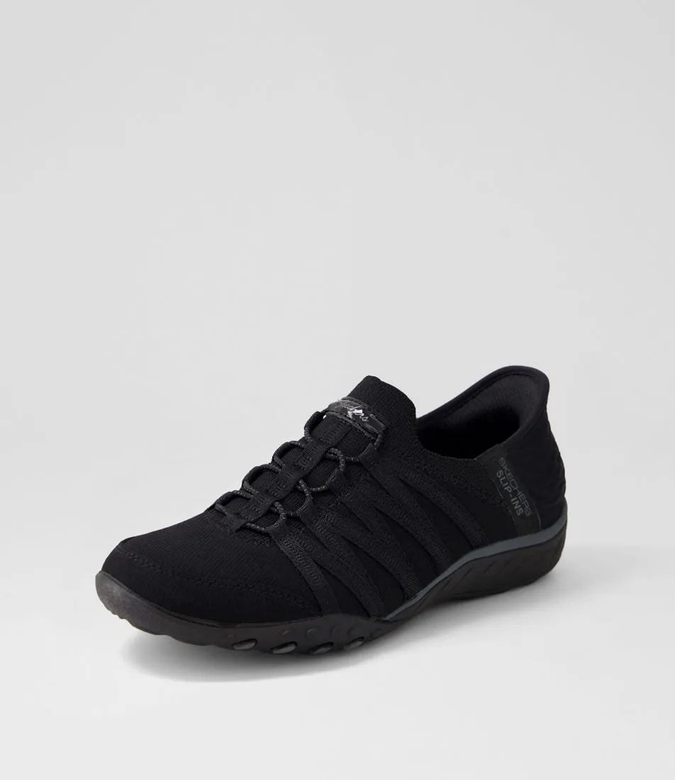 SKECHERS Breathe Black Textile Sneakers