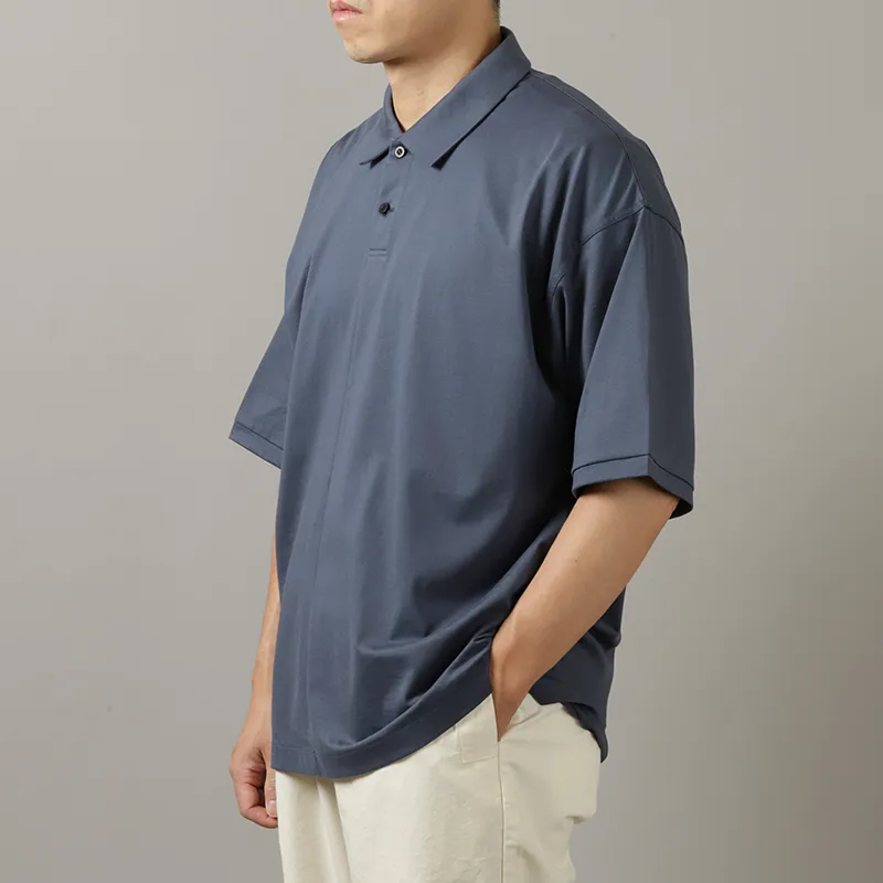 Still By Hand Dropped Shoulder Pullover Polo Shirt