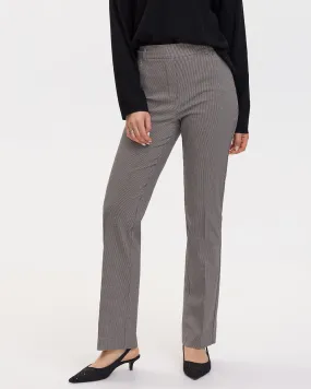 Straight-Leg High-Rise Houndstooth Pants - The Iconic (R) - Petite