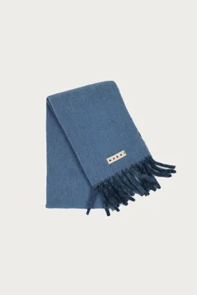 Striped Wool Scarf - Light Blue