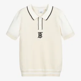 Teen Ivory Logo Polo Shirt