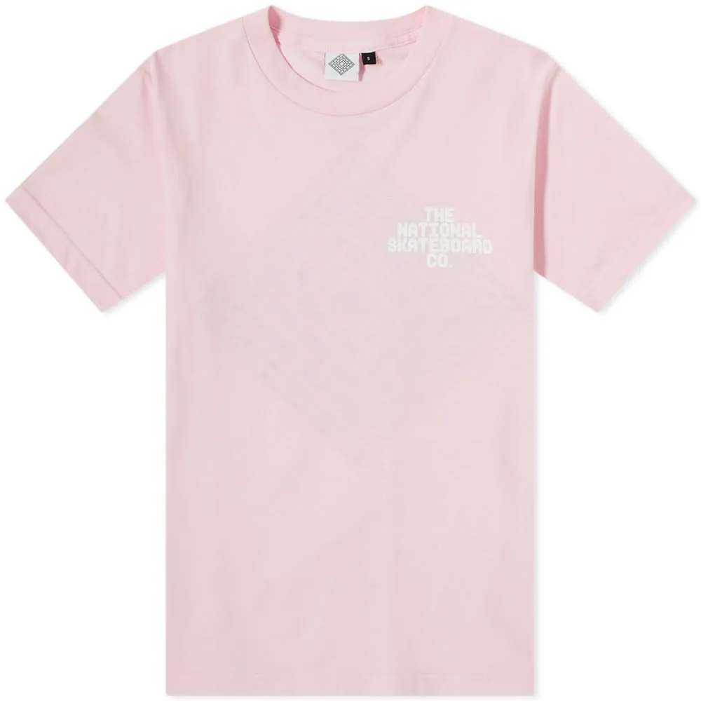 The National Skateboard Co. Block Logo TeePink