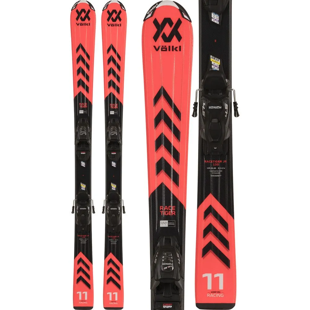 V\u00f6lkl - Racetiger JR Red 23/24 Kids Ski with Binding (80-130cm)