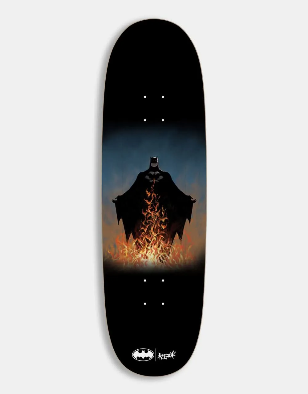 Welcome x Batman Bat Flames on Boline 2.0 Skateboard Deck - 9.5