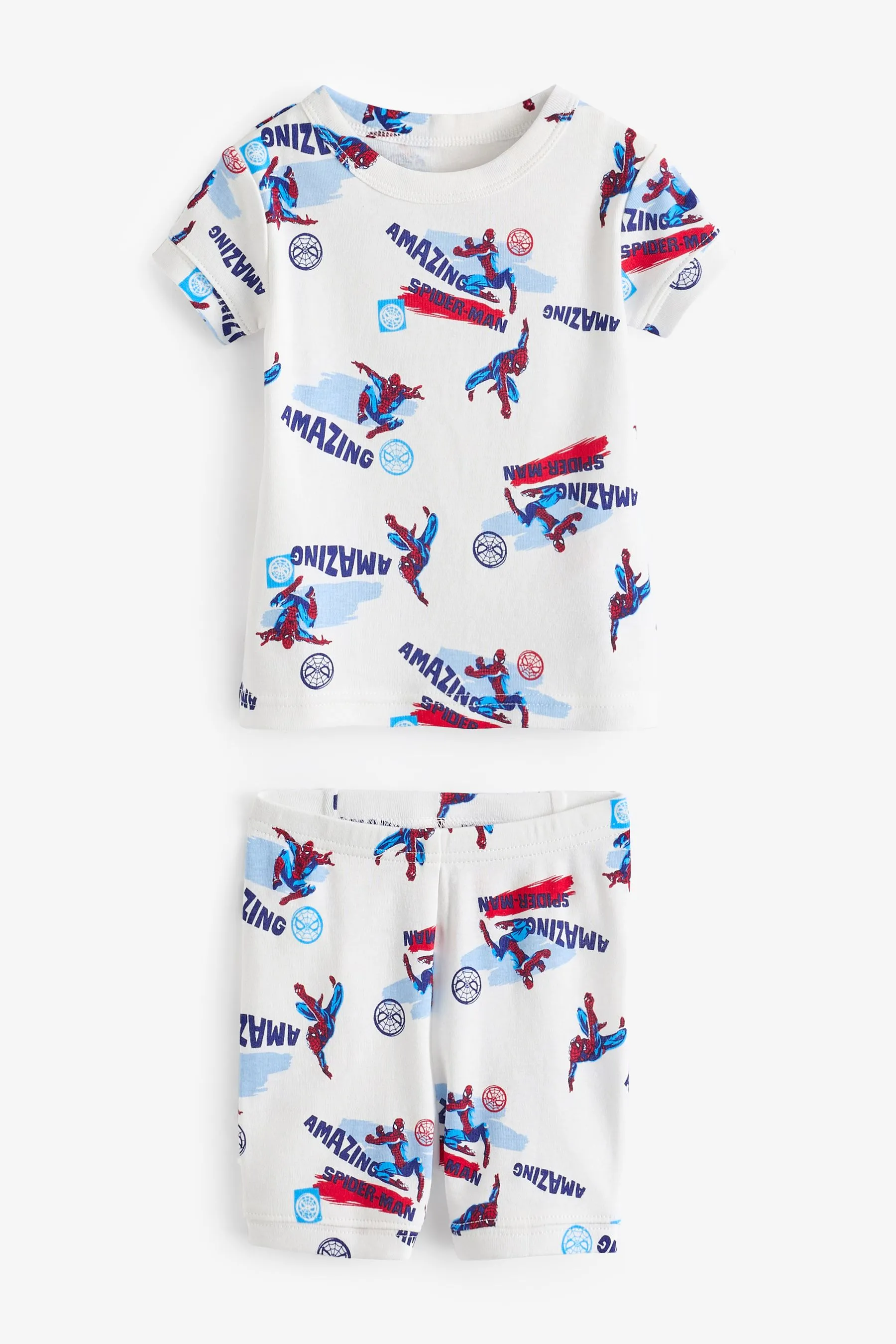 White Marvel Spider-Man Organic Cotton Pyjama Set (6mths-5yrs)