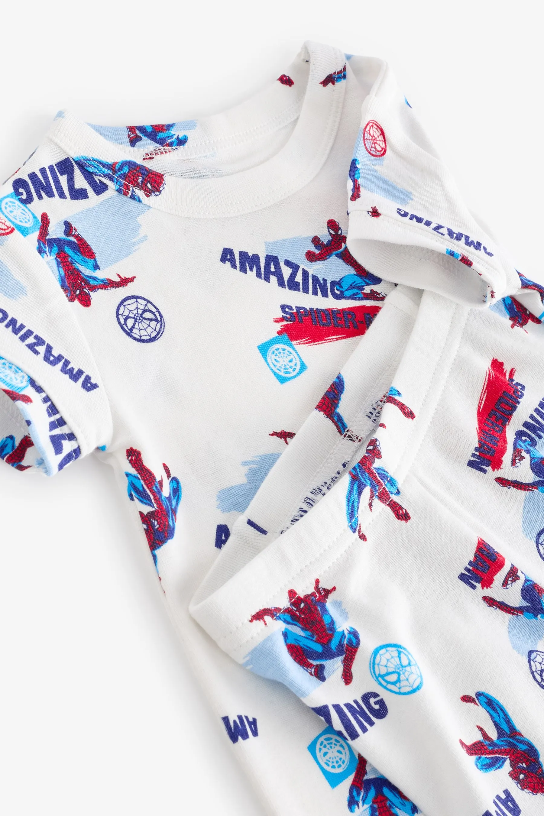 White Marvel Spider-Man Organic Cotton Pyjama Set (6mths-5yrs)