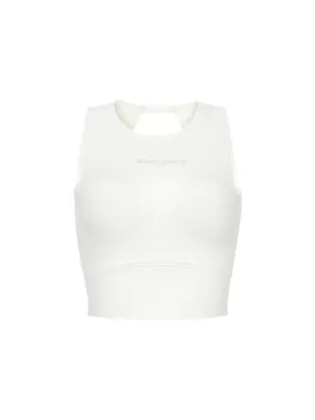 [WMS] Sleeveless Crop Water Top Ivory