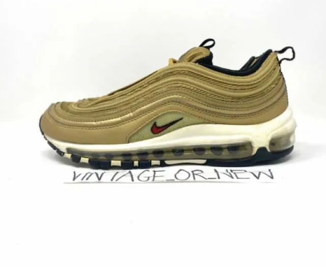 Women's 2017 Nike Air Max ‘97 OG QS Metallic Gold Runn...