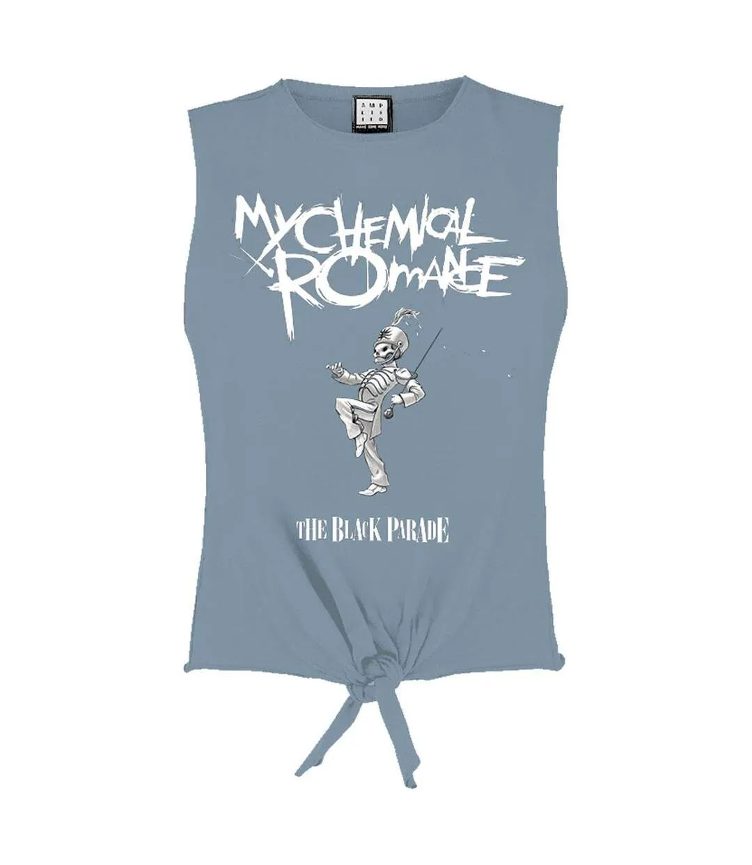 Womens/ladies my chemical romance sleeveless crop top strange blue Amplified