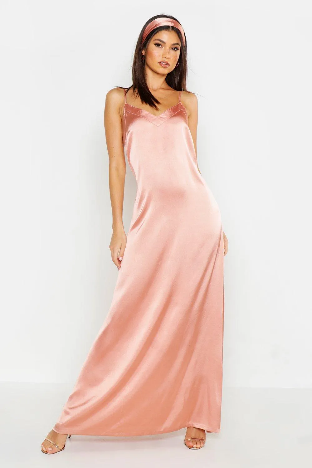 Woven V Neck Maxi Dress With Matching Head Scarf